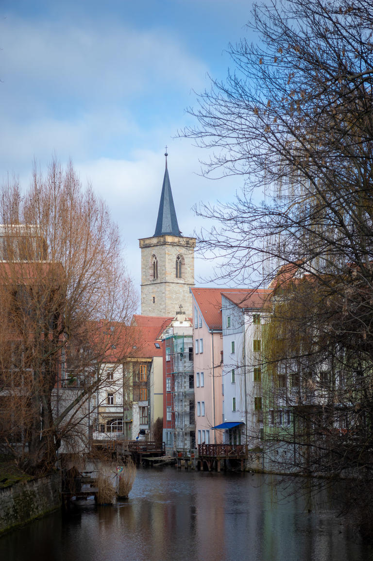 Blick auf die Ägidienkirchen in Erfurt