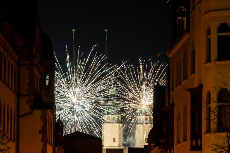 Feuerwerk zum Lichterfest-Finale 2019 in Halle (Saale)
